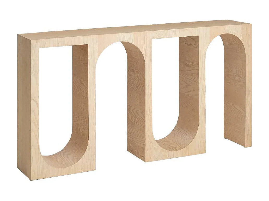 Console Japandi étroite en chêne massif clair 140 x 75 cm - Octave