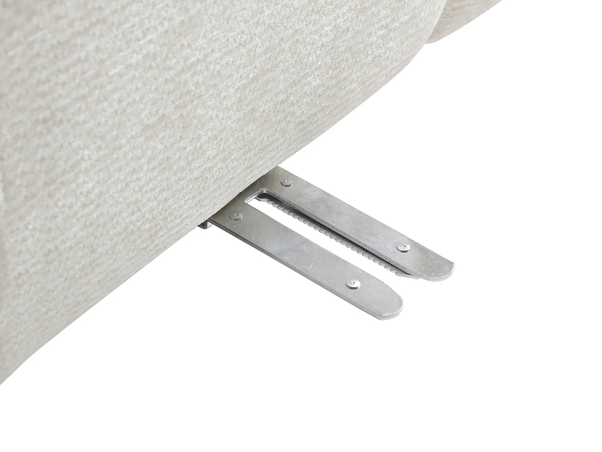 Canapé d'angle Japandi panoramique modulable 7 places en tissu texturé blanc cassé 396 cm - Carlivi