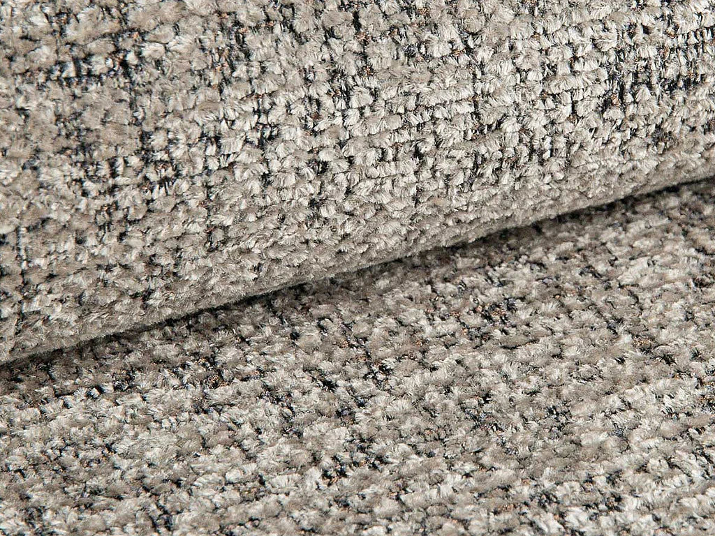 Canapé d'angle Japandi panoramique modulable 7 places en tissu chiné taupe 376 cm - Facivil