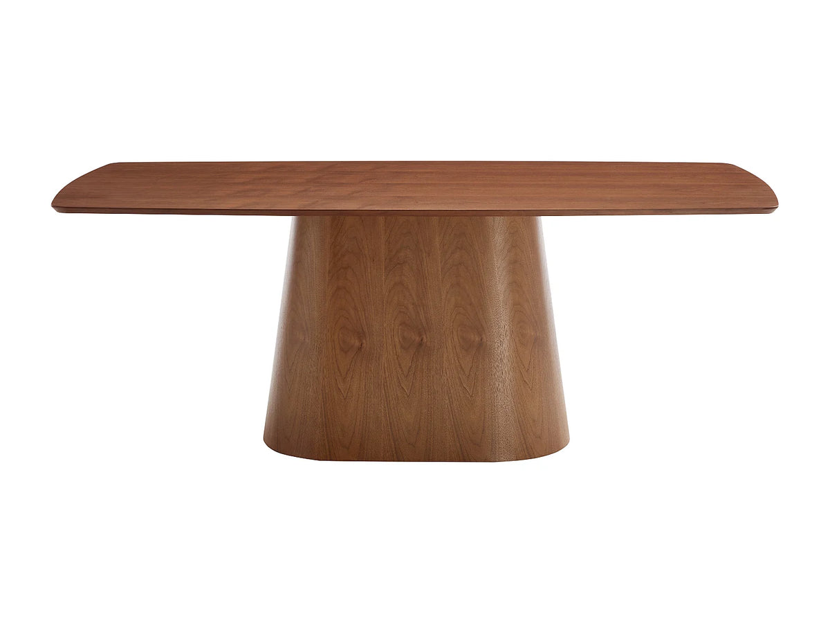 Table à manger Japandi 8 personnes placage noyer naturel foncé 200 x 100 cm - Nirasaki
