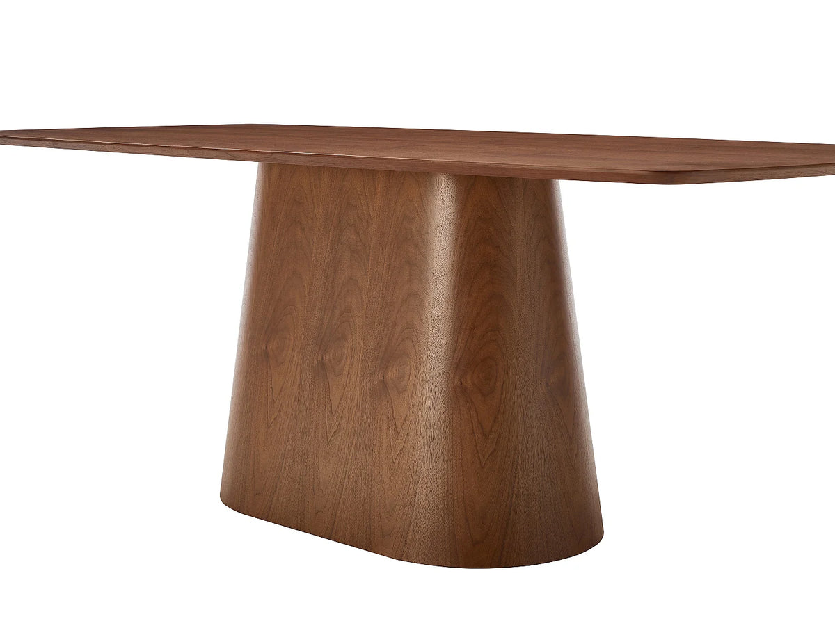 Table à manger Japandi 8 personnes placage noyer naturel foncé 200 x 100 cm - Nirasaki