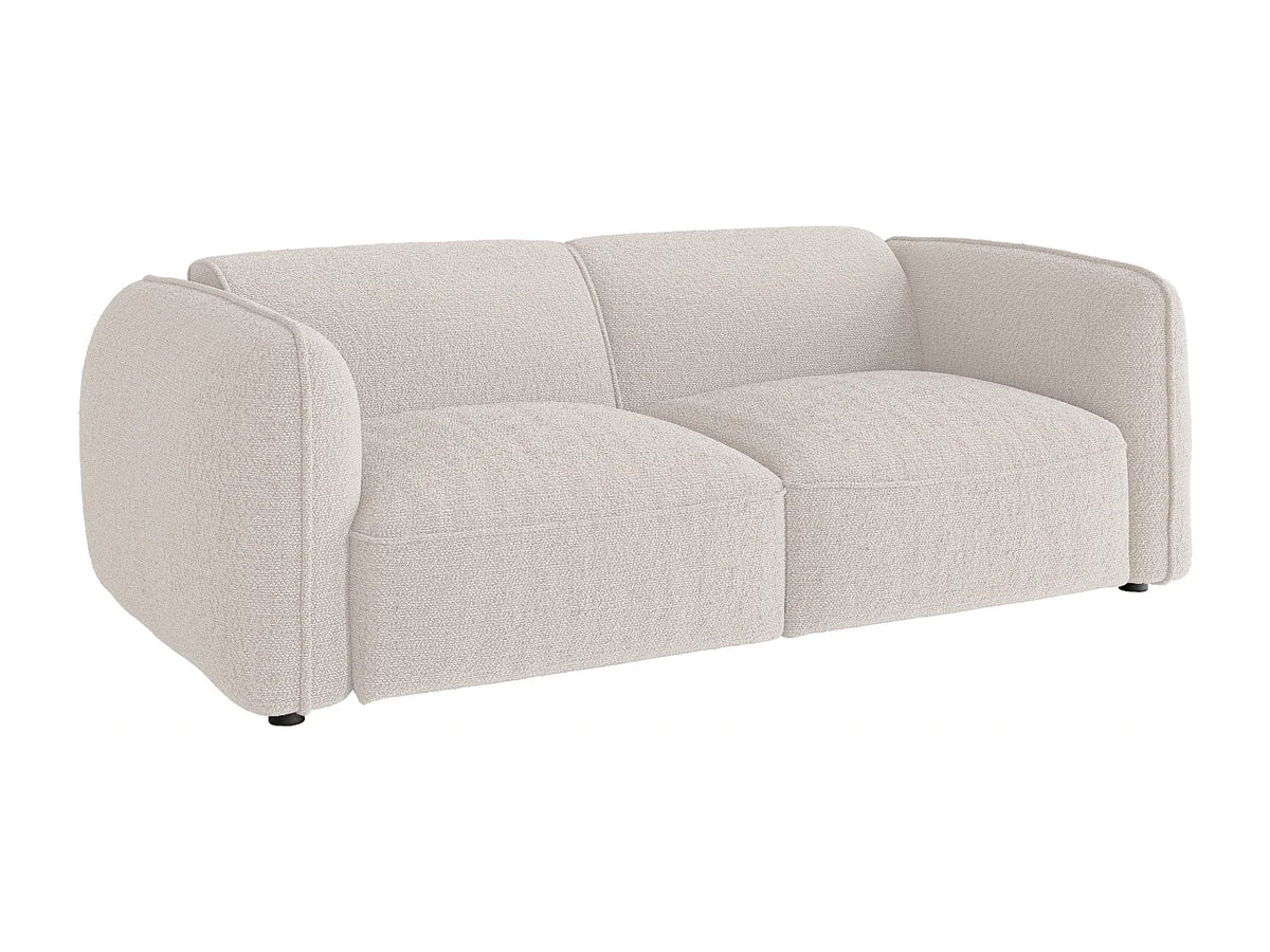 Canapé Japandi modulable 2 places en tissu chenille beige 196 cm - Camilio