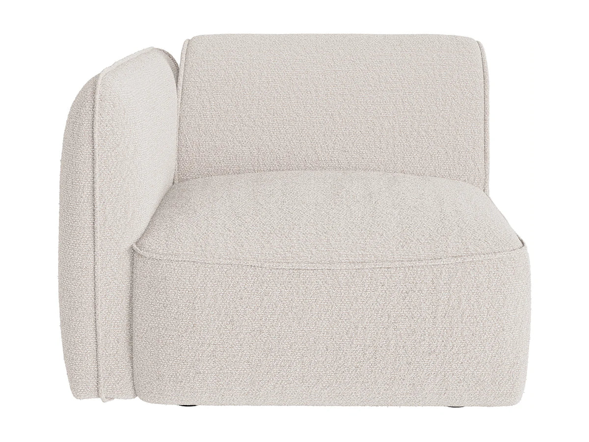 Canapé Japandi modulable 2 places en tissu chenille beige 196 cm - Camilio