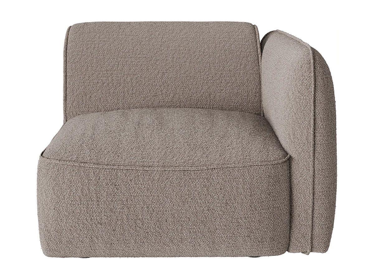 Canapé Japandi modulable 3 places en tissu chenille taupe 271 cm - Camilio