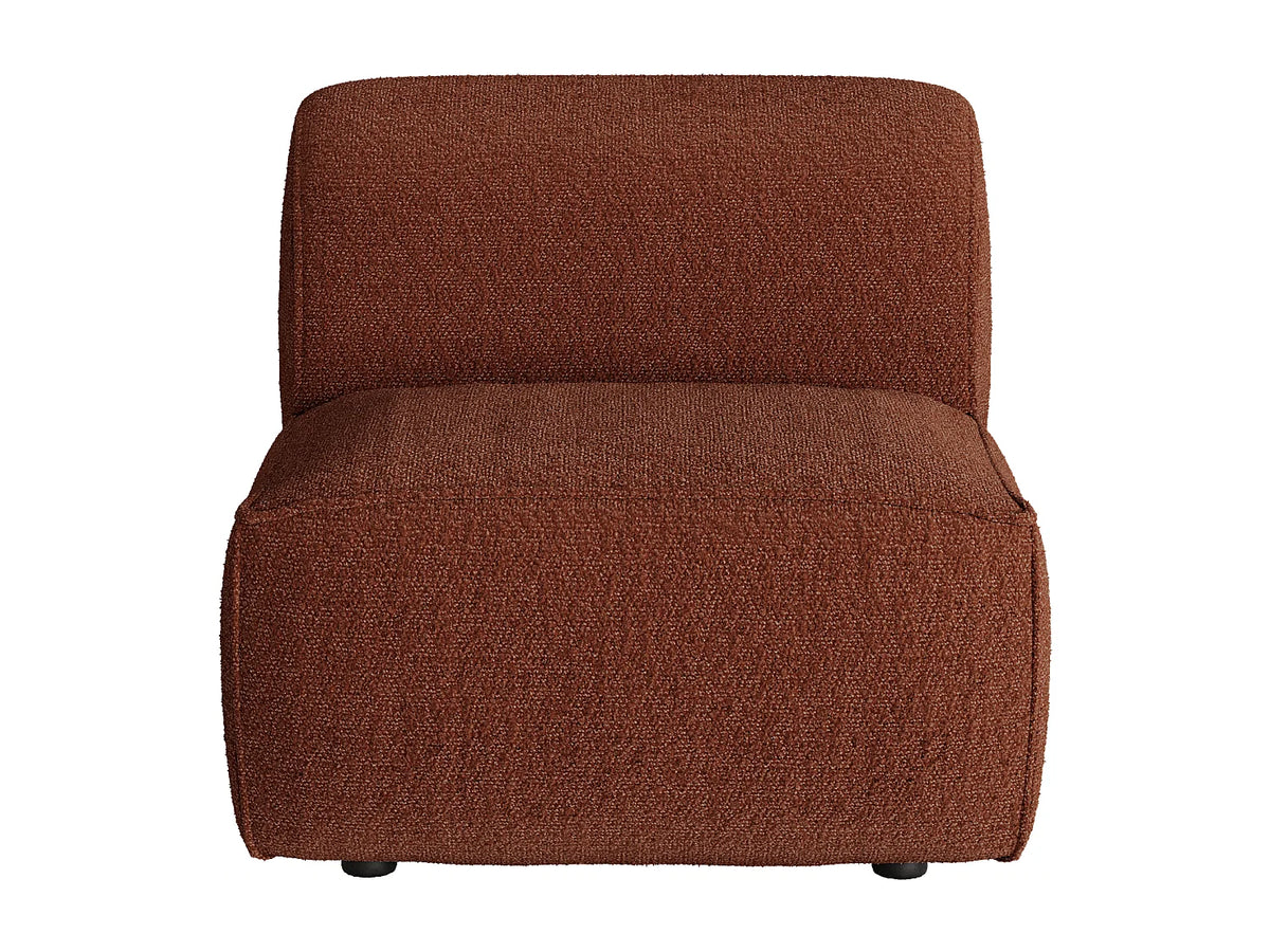 Canapé Japandi modulable 3 places en tissu chenille terracotta 271 cm - Camilio