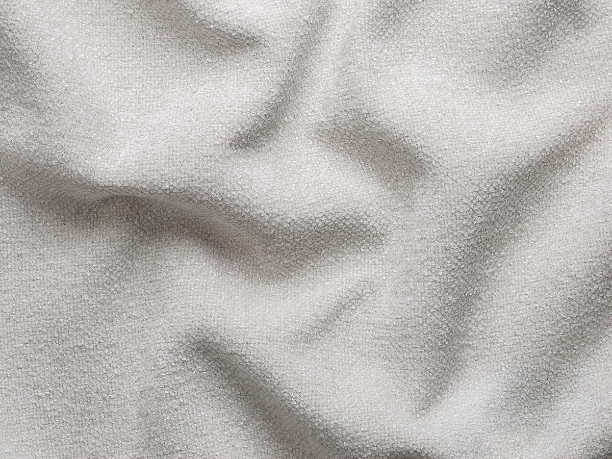 Canapé d'angle Japandi droit modulable en tissu chenille beige 280 cm - Camilio
