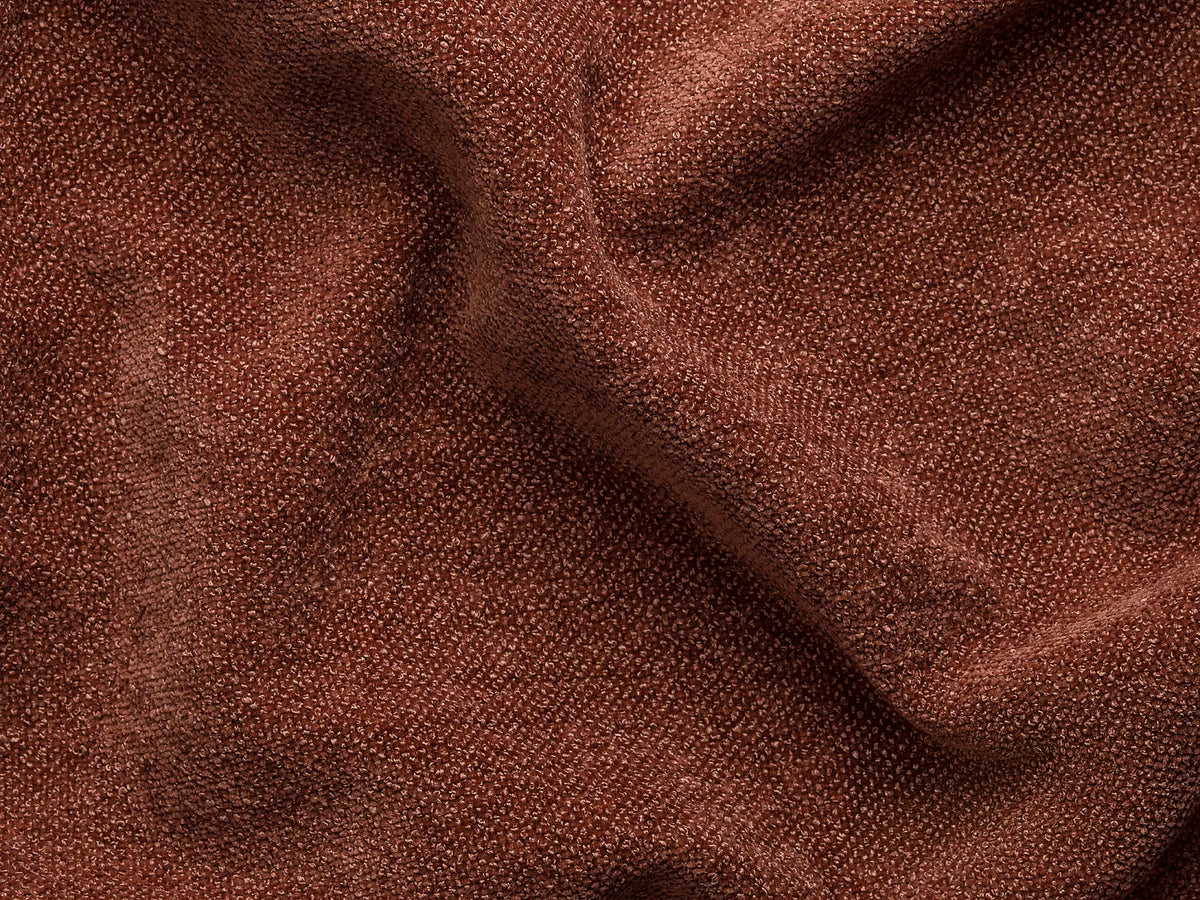Canapé Japandi modulable 3 places en tissu chenille terracotta 271 cm - Camilio