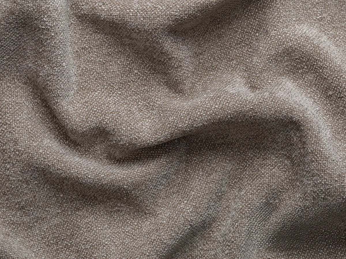 Canapé Japandi modulable 3 places en tissu chenille taupe 271 cm - Camilio