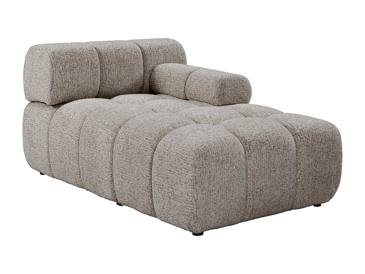Canapé d'angle Japandi panoramique modulable 7 places en tissu chiné taupe 376 cm - Facivil