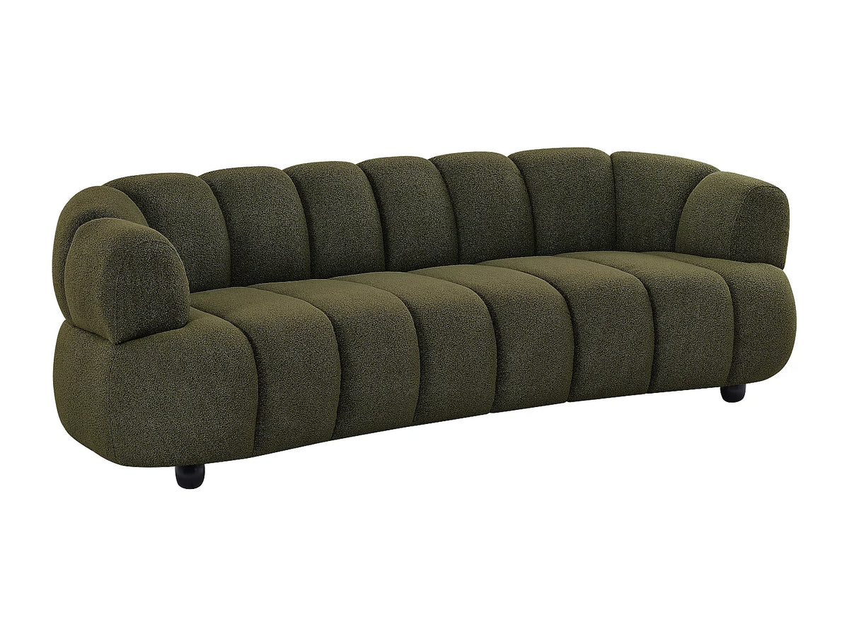 Canapé Japandi 3 places en bouclette vert 227 cm - Coliani