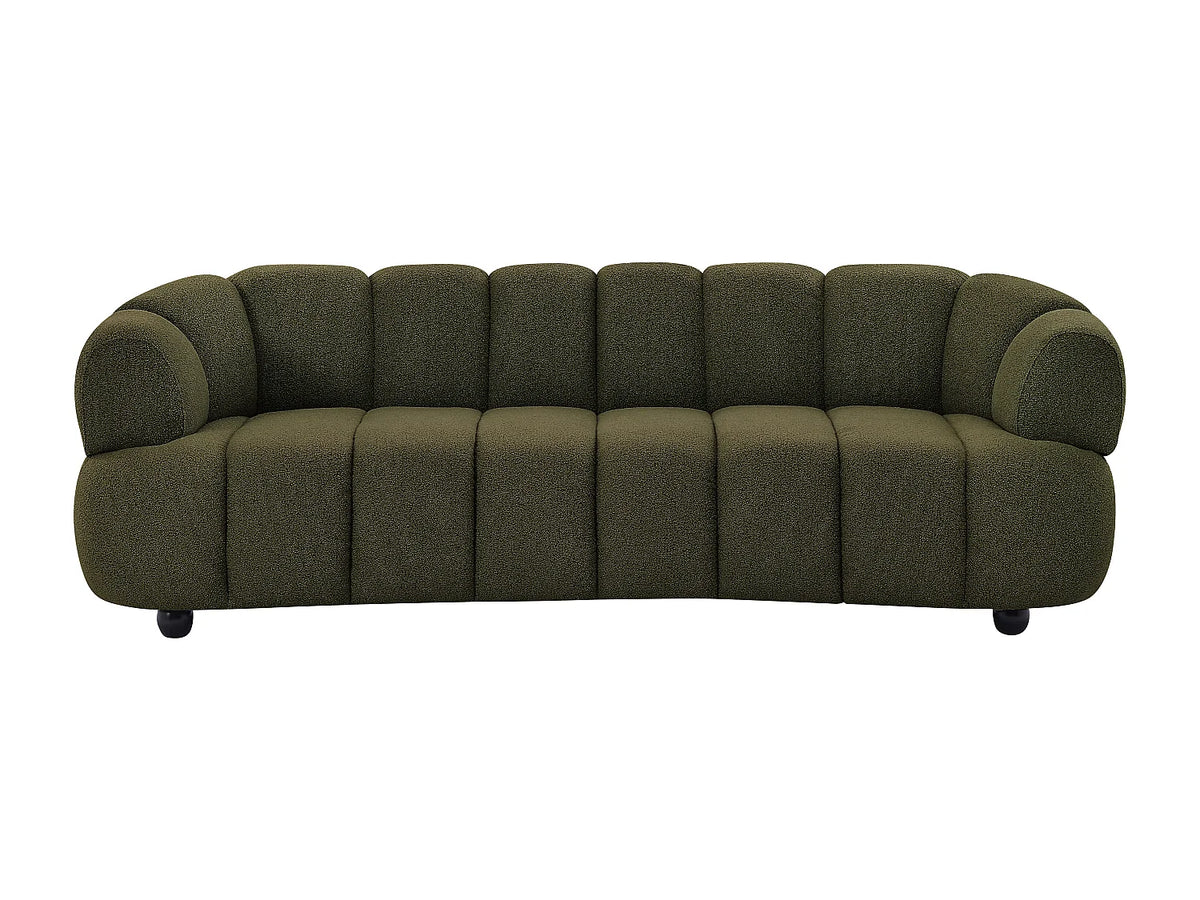 Canapé Japandi 3 places en bouclette vert 227 cm - Coliani