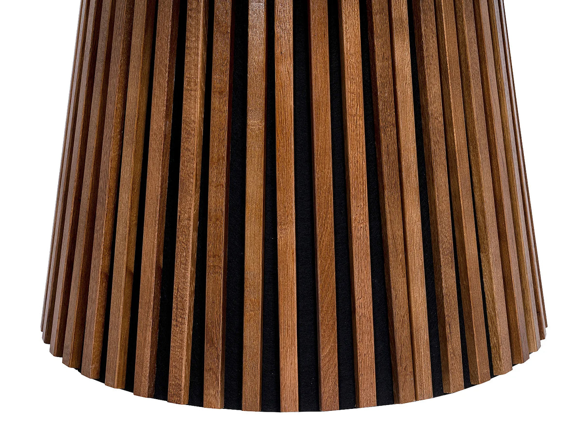 Table à manger ronde Japandi extensible 4 à 8 personnes placage chêne foncé Ø 120 cm - Carmiza