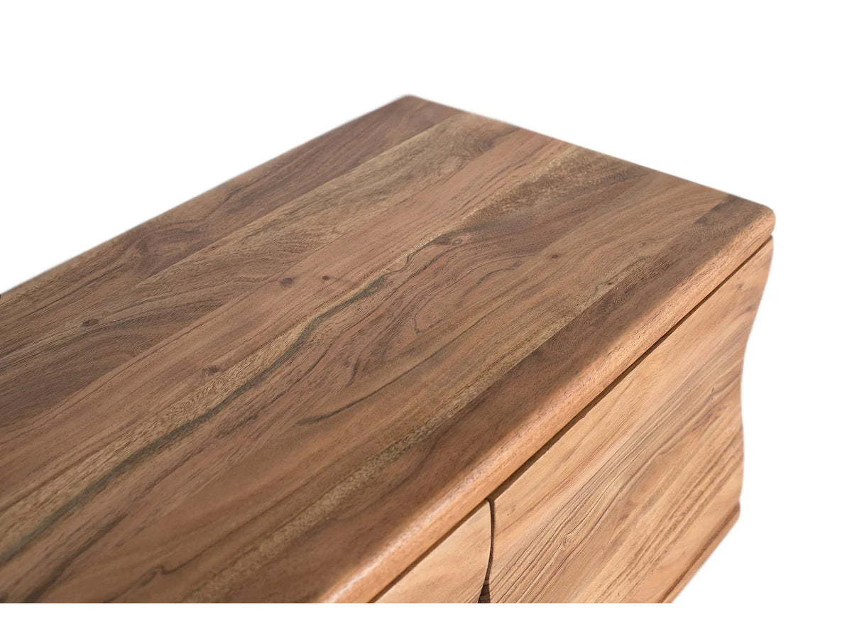Meuble TV Japandi 4 portes en bois d'acacia 170 x 50 cm