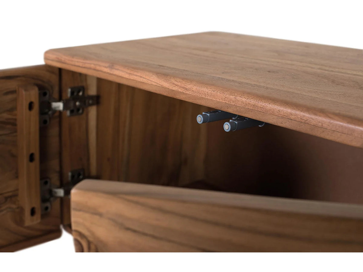 Meuble TV Japandi 4 portes en bois d'acacia 170 x 50 cm