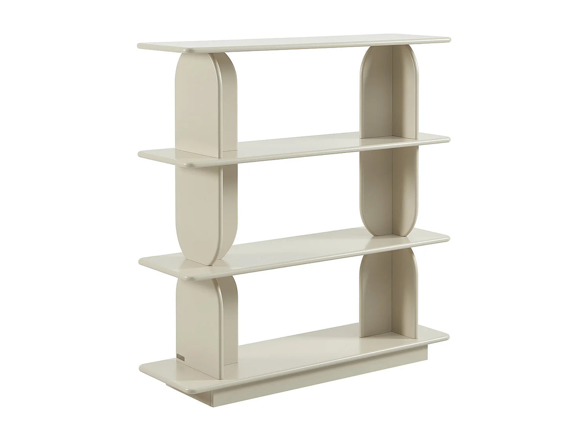 Étagère Japandi 3 tablettes en MDF laqué beige 110 x 115,5 cm - Lusoria