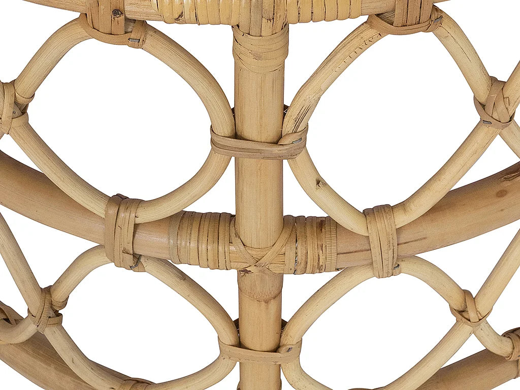 Lot de 2 tables basses Japandi gigognes rondes en rotin tressé naturel Ø 80 cm - Ronita