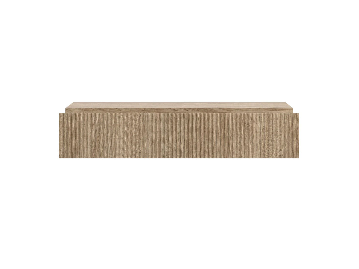 Console Japandi murale 1 tiroir aspect chêne huilé 90 x 17 cm - Nolie
