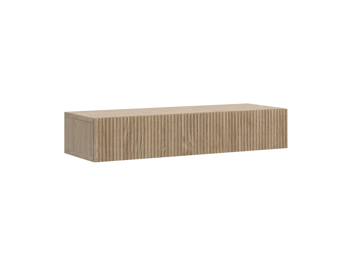 Console Japandi murale 1 tiroir aspect chêne huilé 90 x 17 cm - Nolie