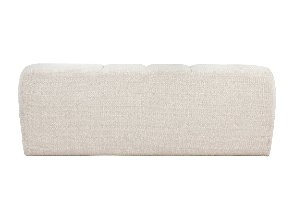 Canapé Japandi 3 places en tissu chenille beige 200 cm - Atuju