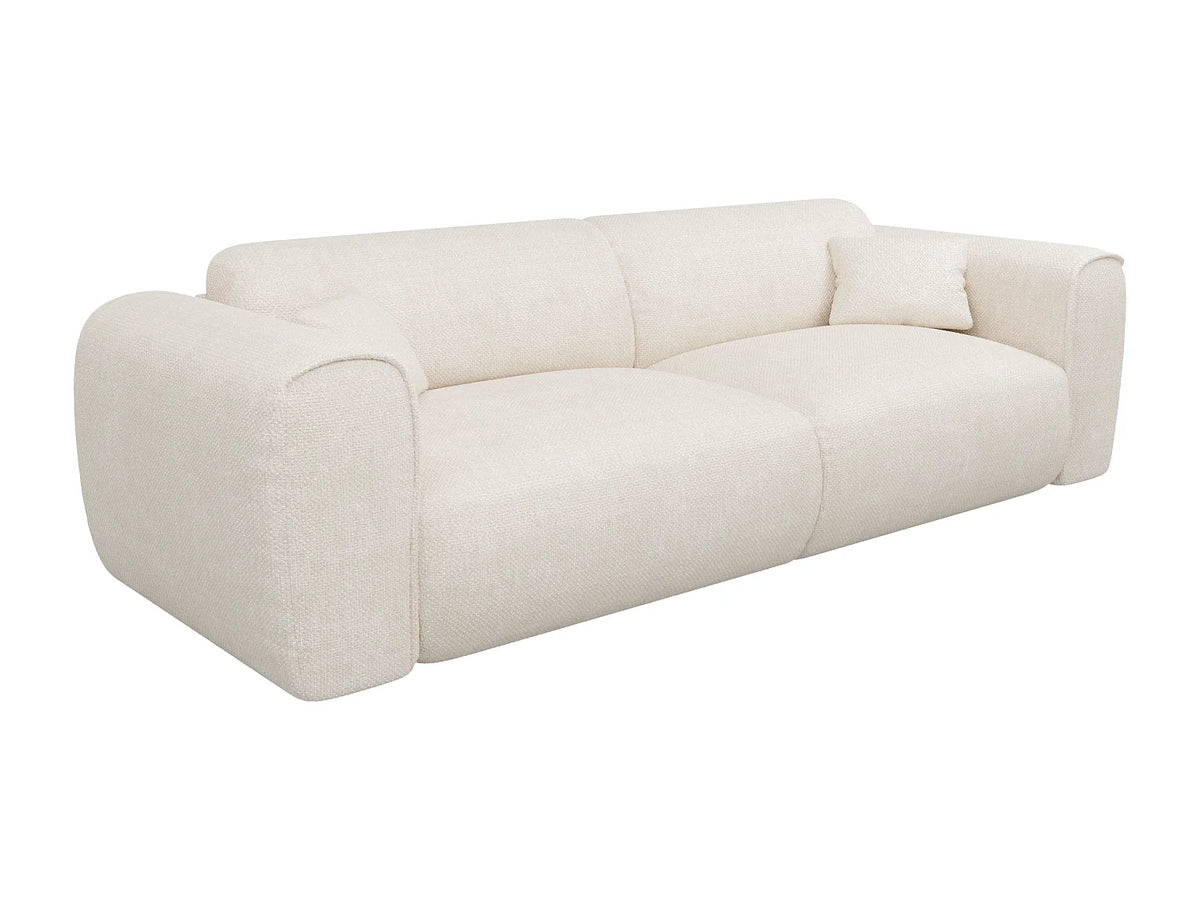 Canapé Japandi 4 places convertible express en tissu texturé beige 236 cm - Pognia