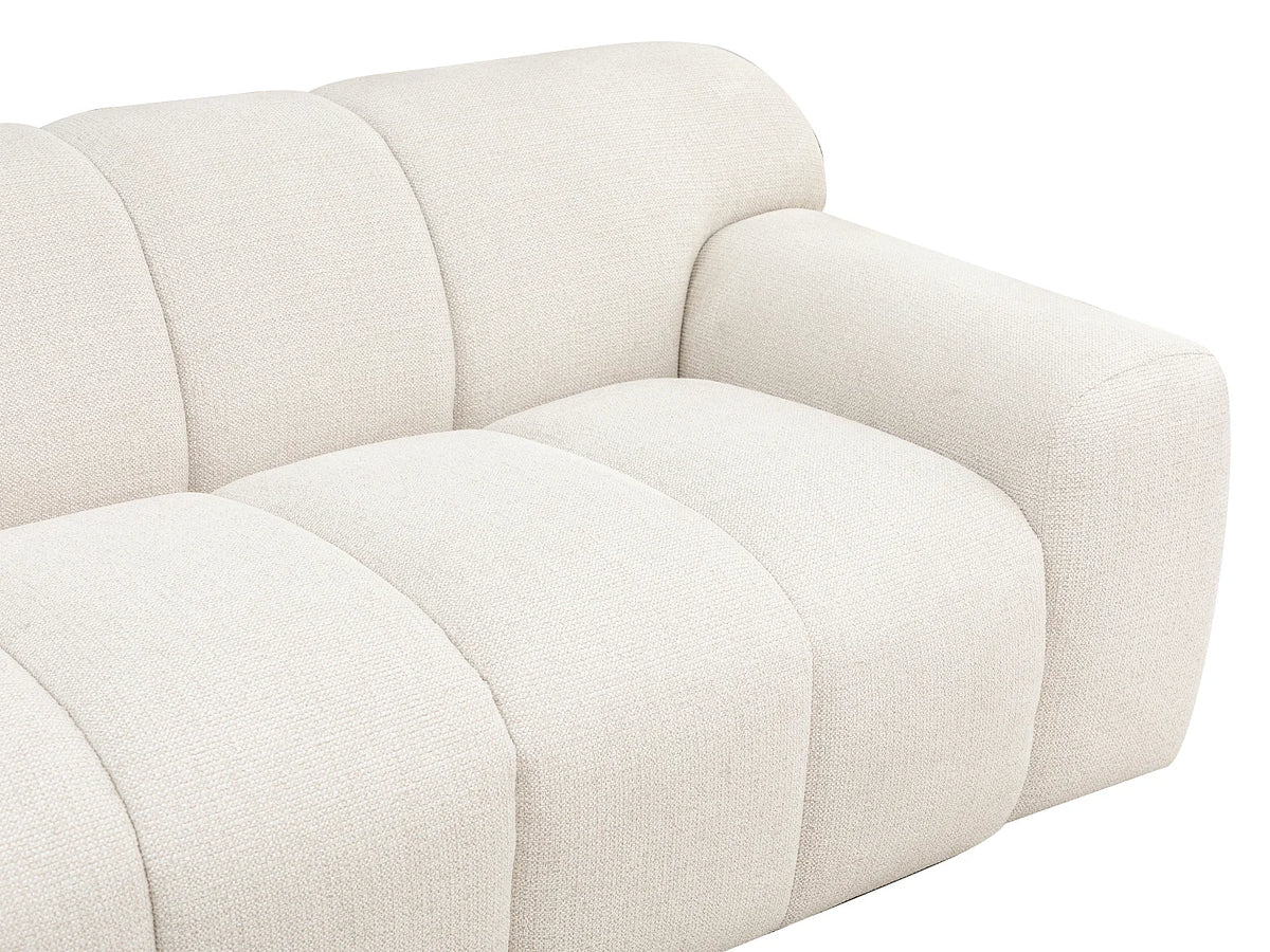 Canapé Japandi 4 places en tissu chenille beige 268 cm - Atuju