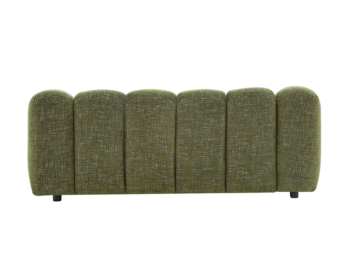 Canapé Japandi 2 places en tissu chenille vert 189 cm - Nelimar