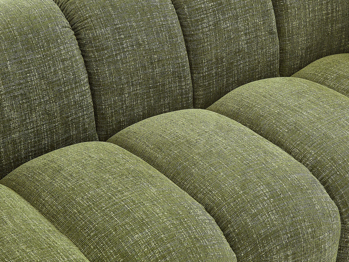 Canapé Japandi 2 places en tissu chenille vert 189 cm - Nelimar