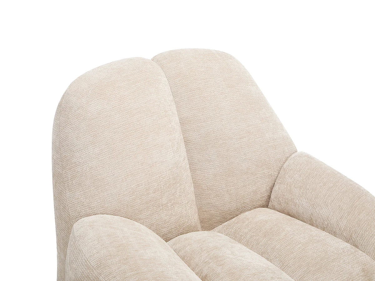 Fauteuil Japandi compressé en tissu texturé beige - Toriavi