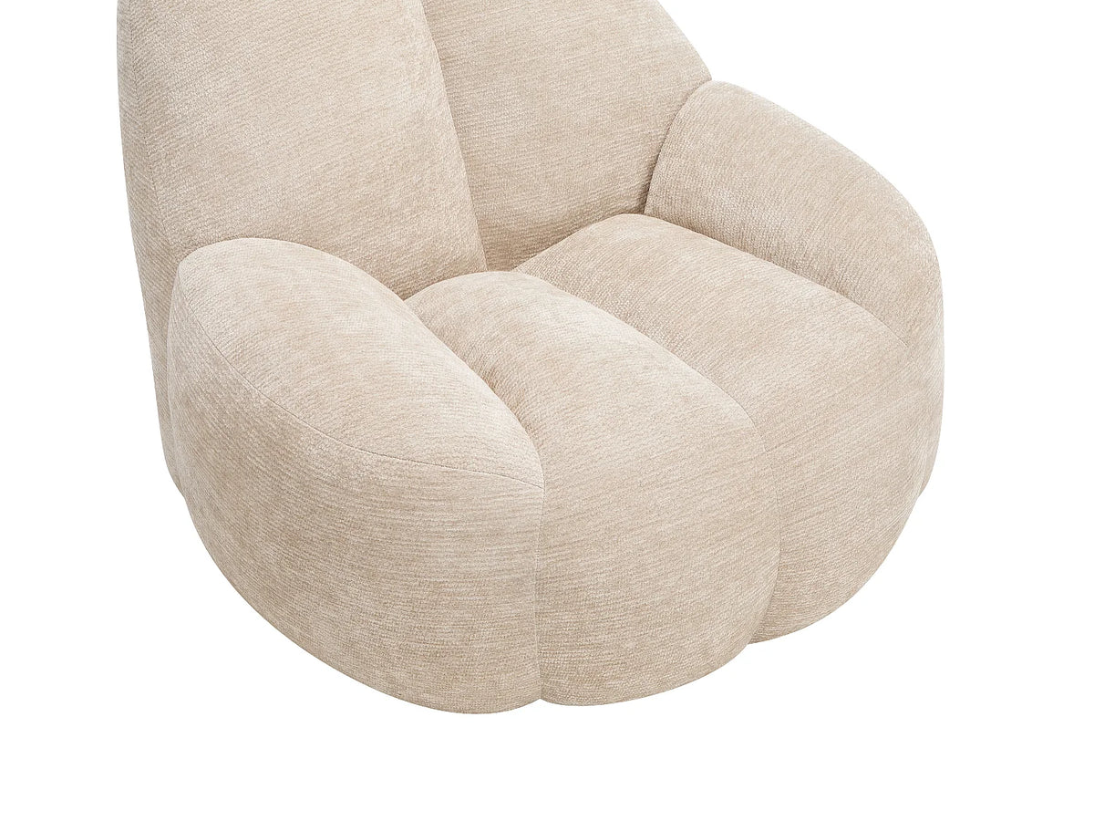 Fauteuil Japandi compressé en tissu texturé beige - Toriavi