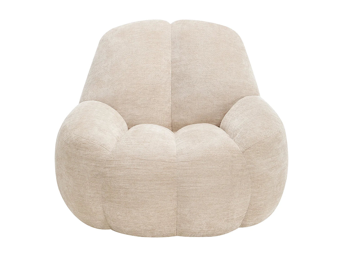 Fauteuil Japandi compressé en tissu texturé beige - Toriavi