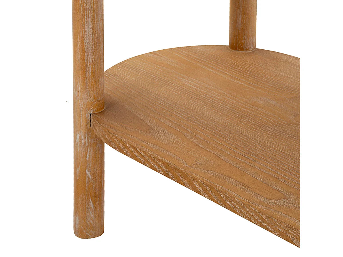 Console Japandi 1 tiroir et 1 étagère en bois de sapin naturel 110 x 80 cm - Ernesto