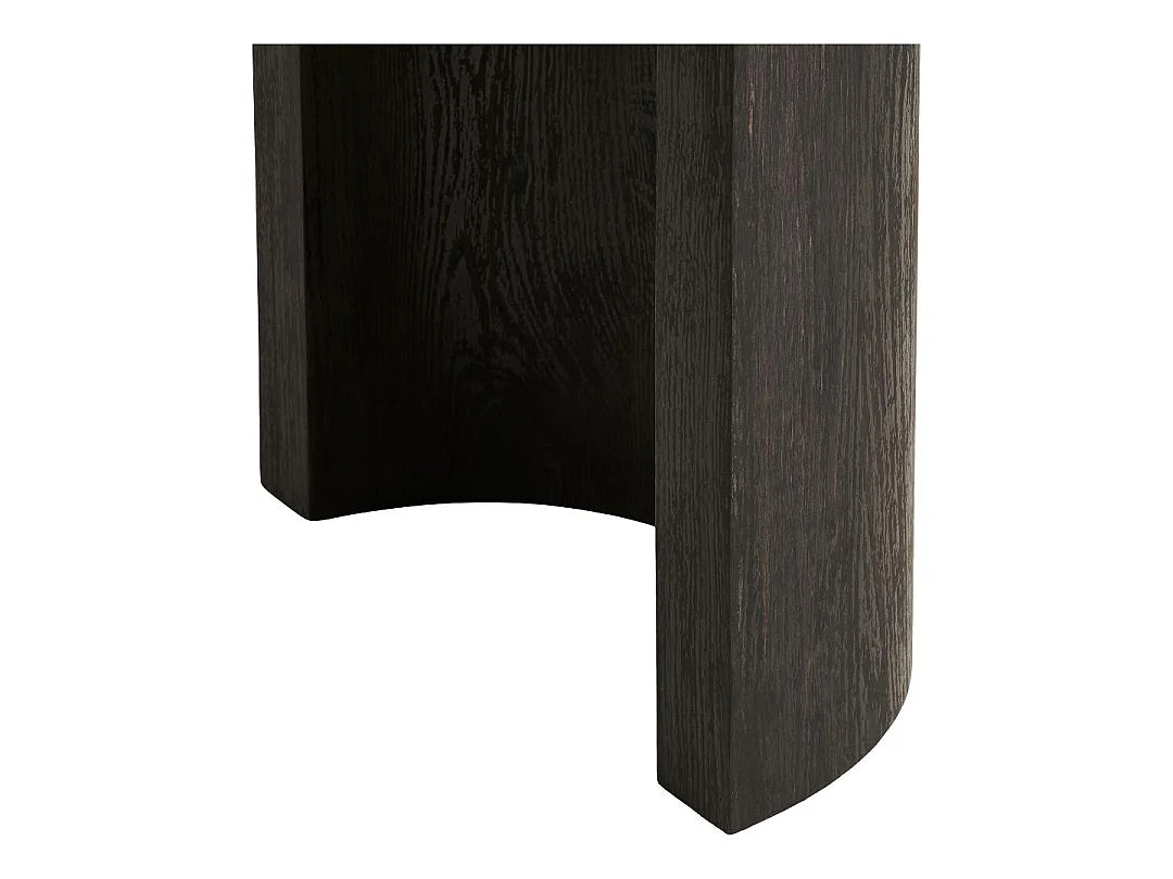 Console Japandi aux extrémités arrondies en bois brun foncé 114 x 75 cm - Jorun