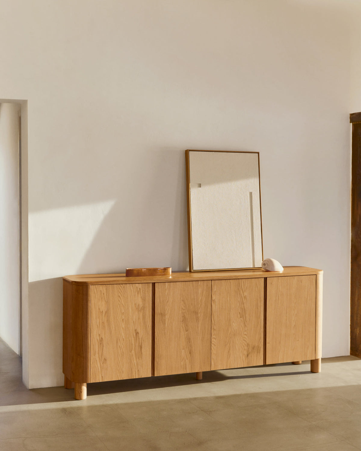 Buffet Japandi en contreplaqué de frêne 200 x 79 cm - Salaya