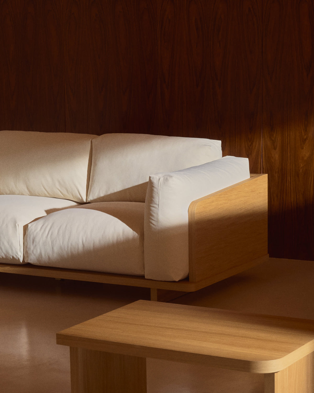 Canapé Japandi 3 places beige 225 cm - Oaq