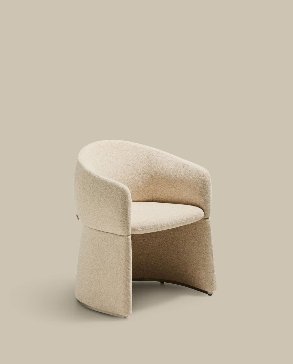 Chaise Japandi en chenille beige - Bosca