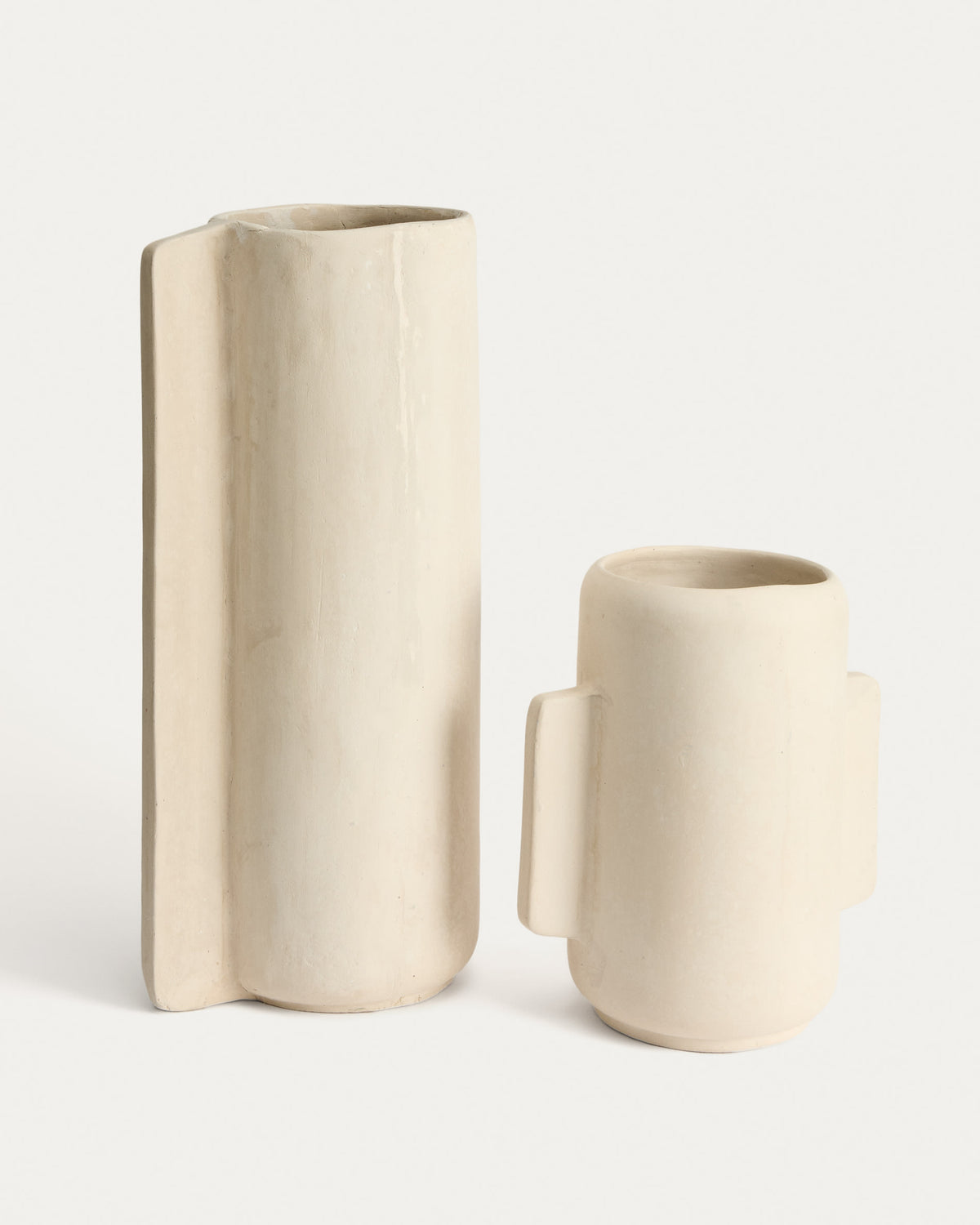 Vase Japandi en papier mâché beige 67 cm - Mireni