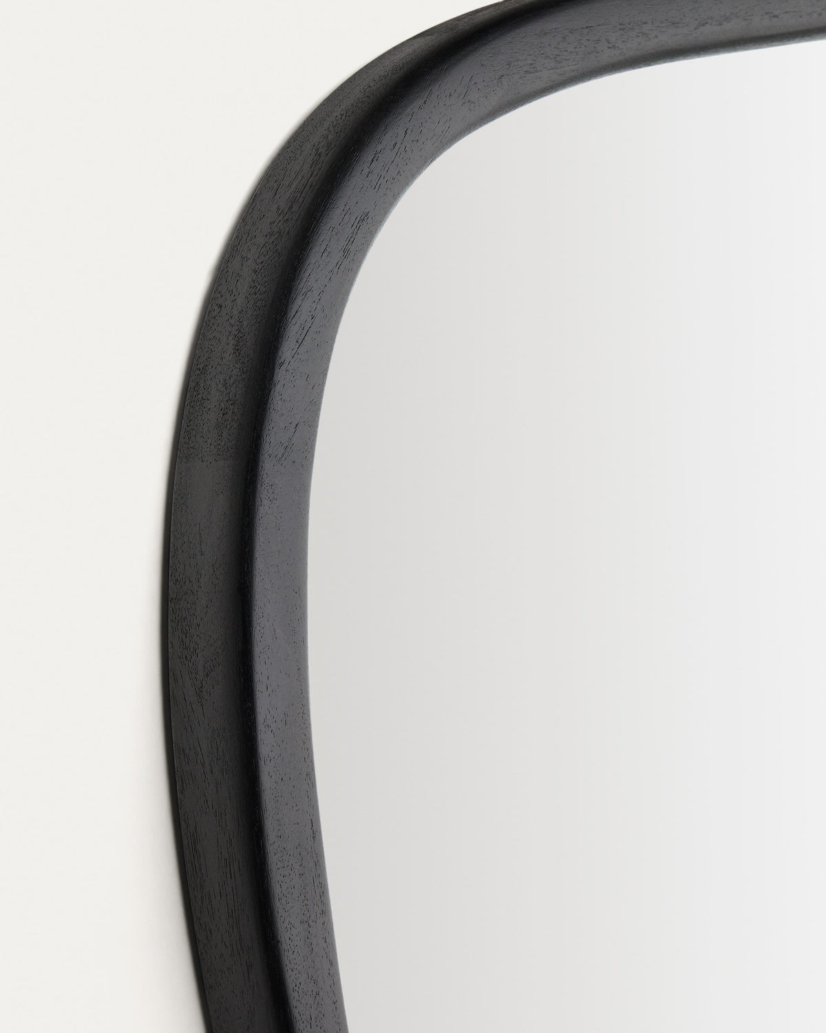 Miroir en bois Japandi en teck noir 45,5 x 47 cm - Alura