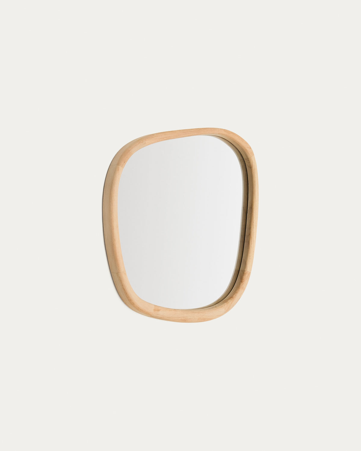 Miroir en bois Japandi en teck 45,5 x 47 cm - Alura