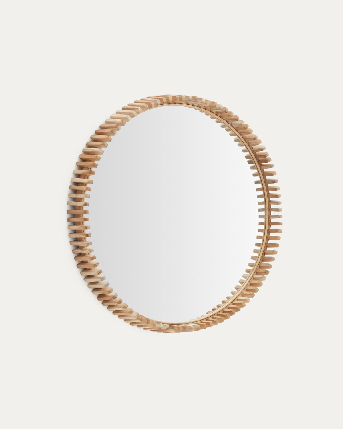 Miroir Japandi en teck Ø 80 cm - Polke