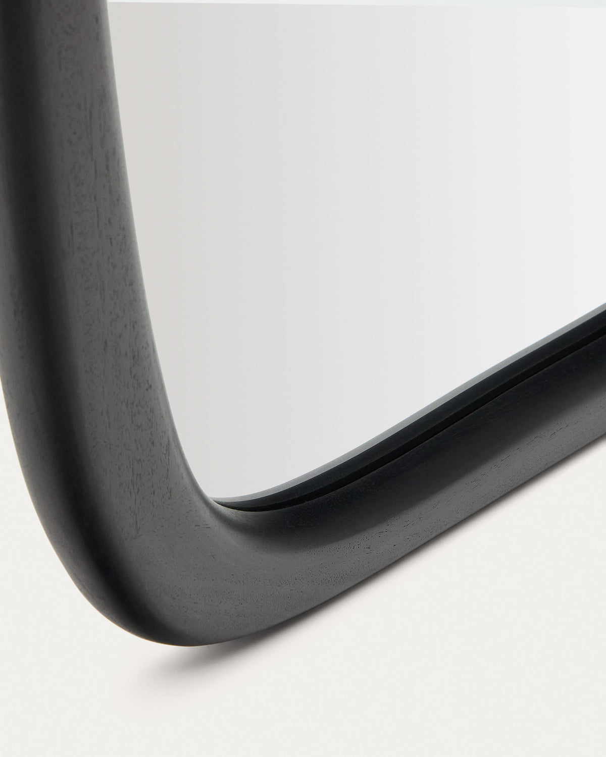 Miroir en bois Japandi en teck noir 158 x 61 cm - Alura