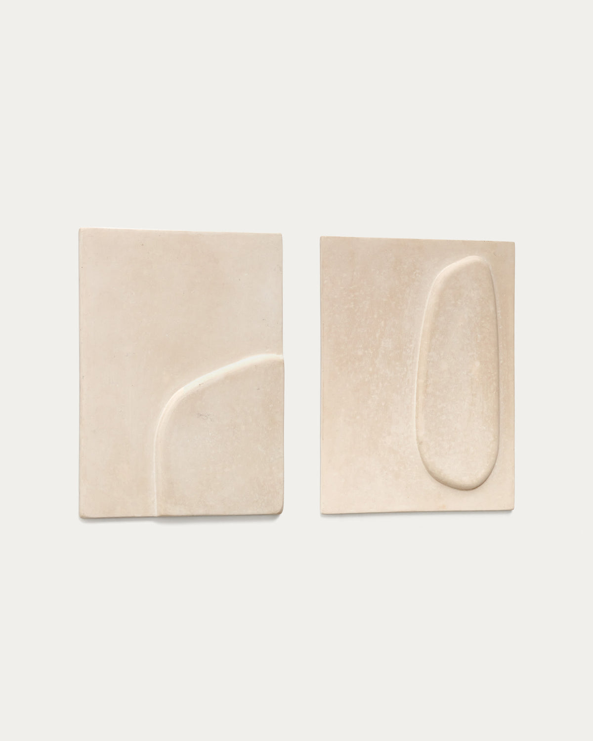 Set Japandi de 2 cadres en papier mâché beige 29 x 39 cm - Mirta