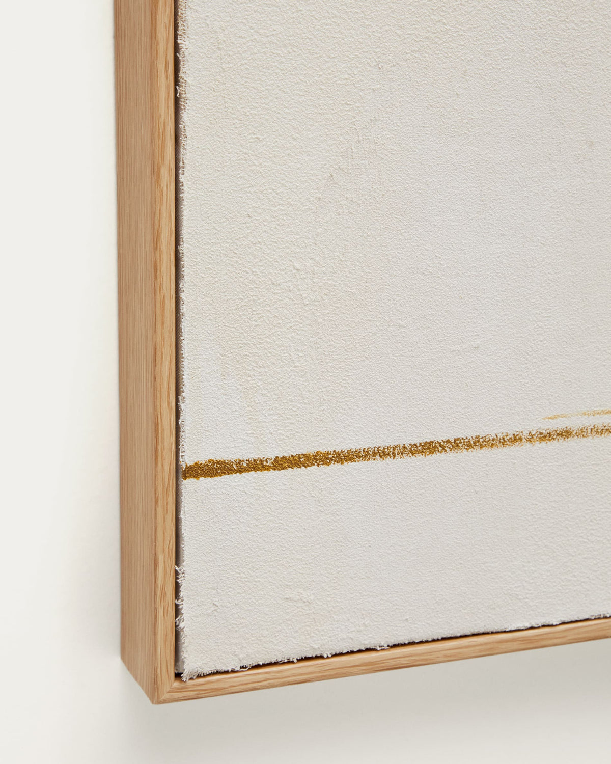 Tableau abstrait Japandi avec rayure verticale en lin beige 80 x 100 cm - Salin