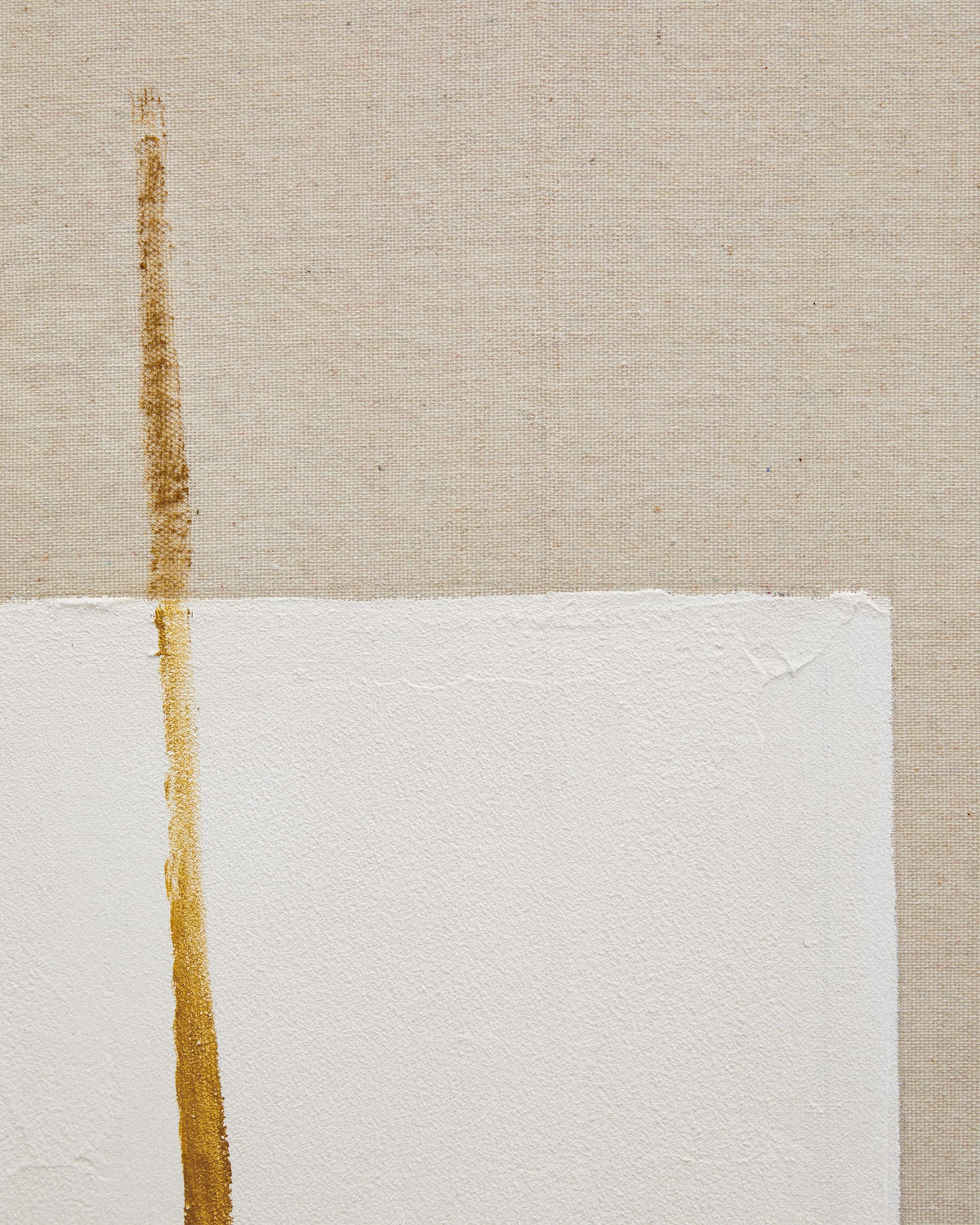 Tableau abstrait Japandi avec rayure verticale en lin beige 80 x 100 cm - Salin
