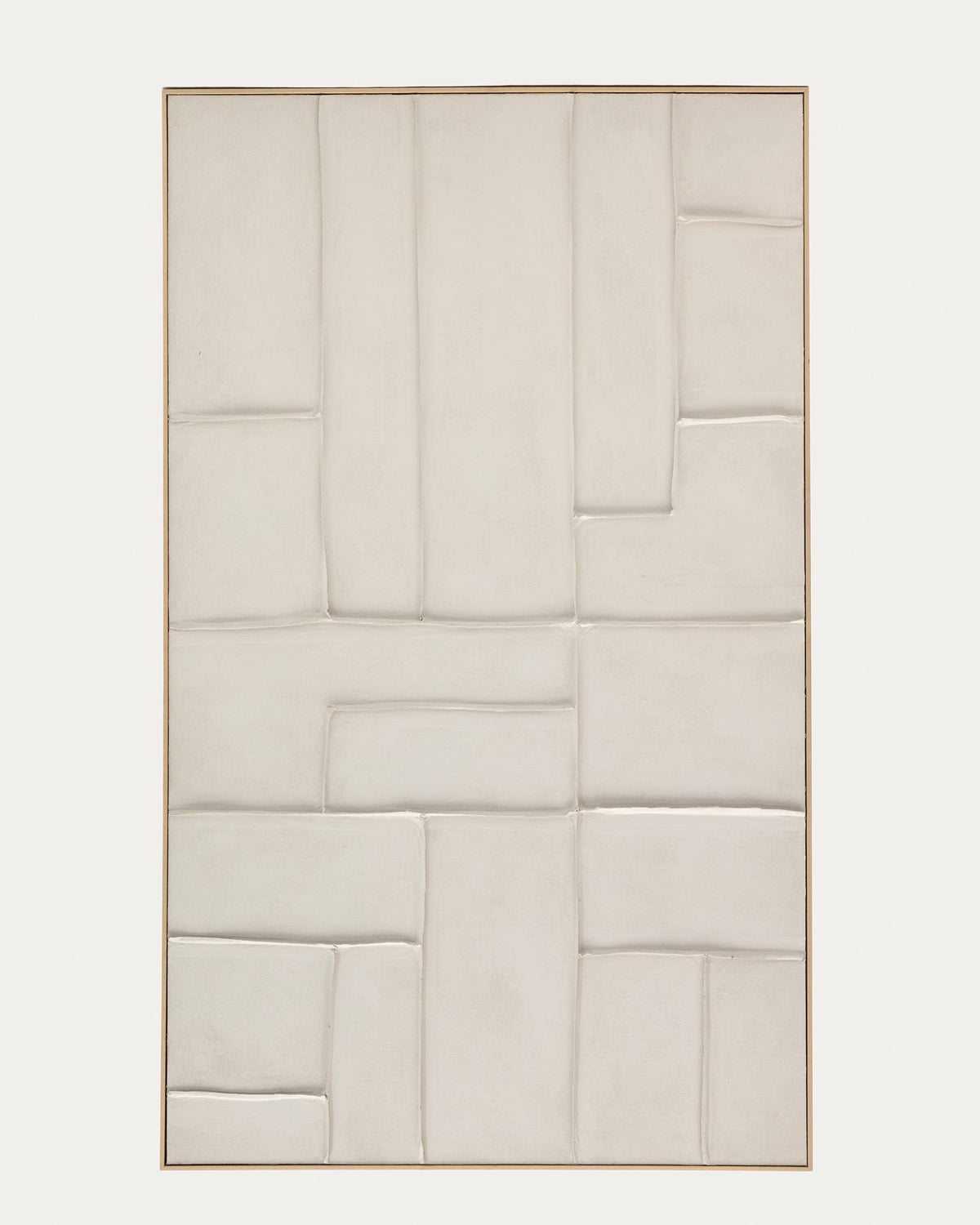 Tableau Japandi en lin avec formes géométriques blanc 120 x 200 cm - Klis
