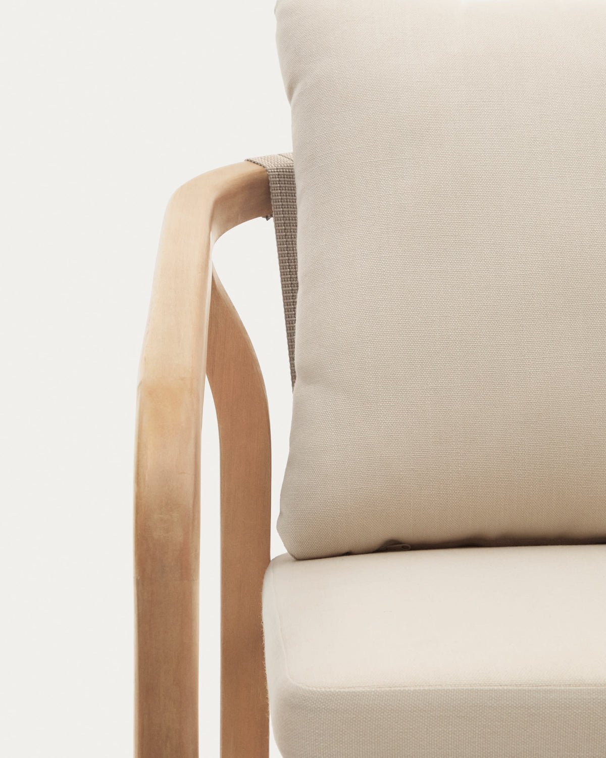 Chaise empilable Japandi en bois massif d'eucalyptus et corde beige - Malaret