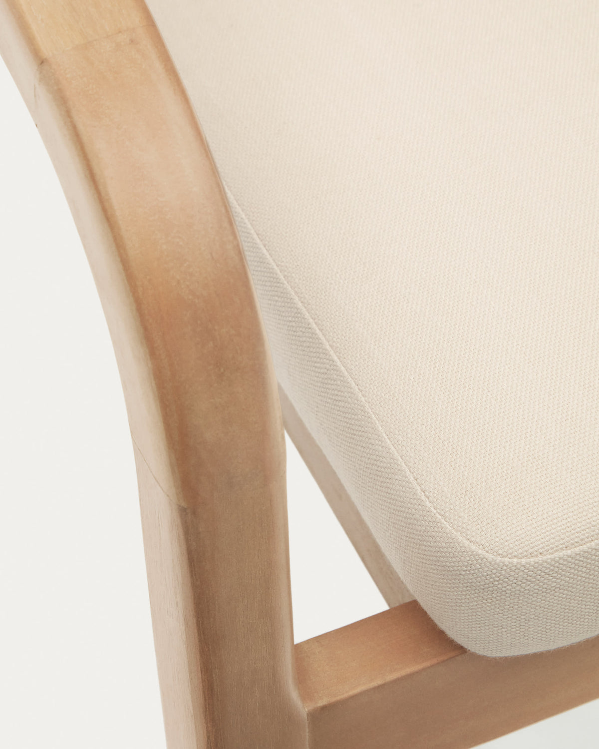Chaise empilable Japandi en bois massif d'eucalyptus et corde beige - Malaret
