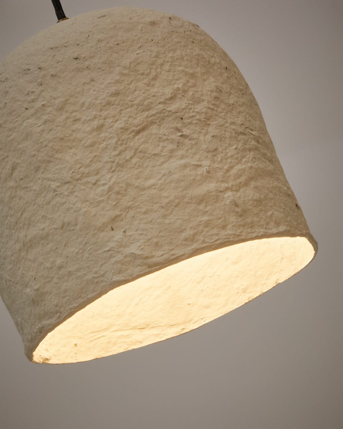 Plafonnier Japandi en papier mâché blanc Ø 25 cm - Calvia