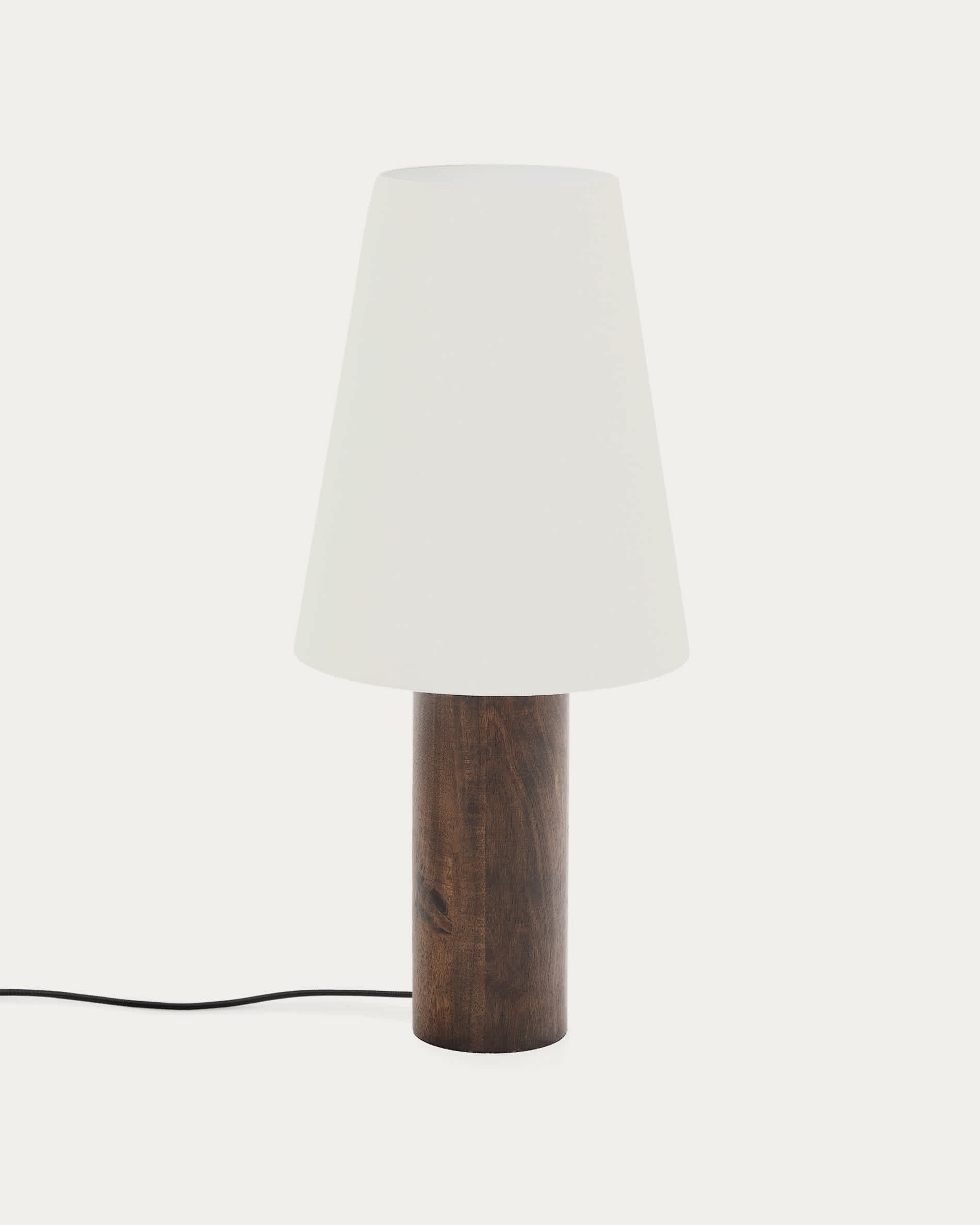Lampadaire Japandi en bois d'hévéa avec finition foncée - Marga