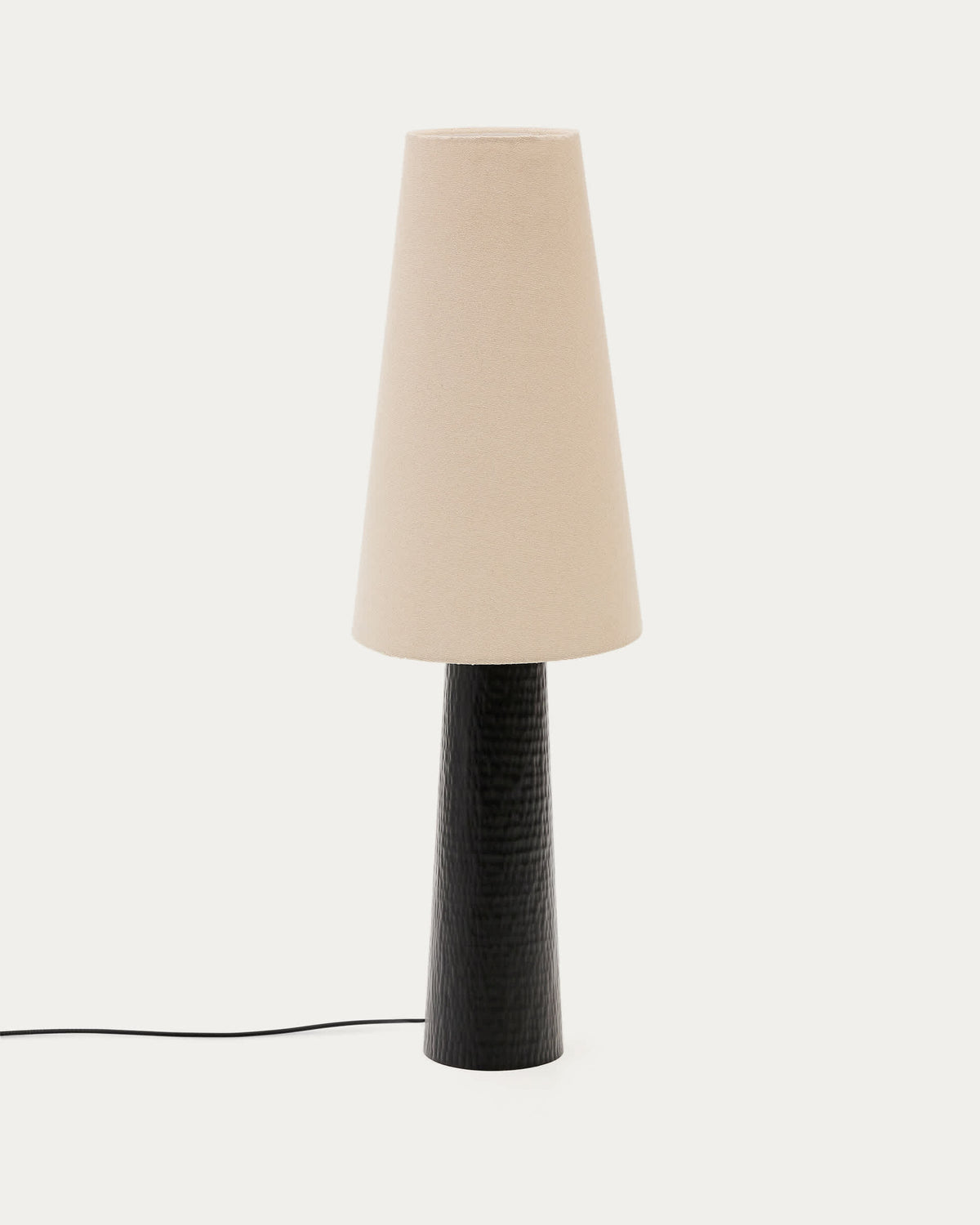Lampadaire Japandi en métal peint noir - Senni