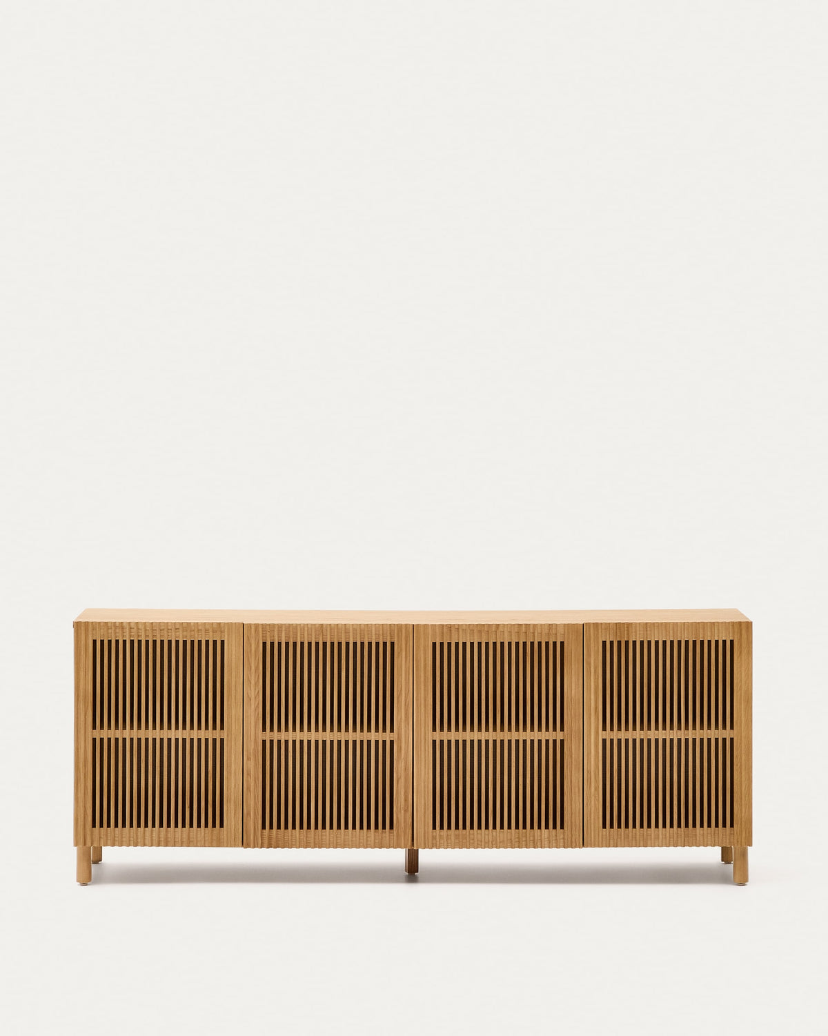 Buffet Japandi 4 portes en bois de frêne et placage de chêne 180 x 71,5 cm - Beyla